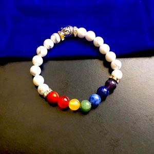 NEW - Howlite 7 Chakra Bracelet